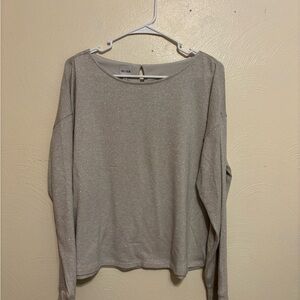 NIC+ZOE Gray Long Sleeve Relaxed Crew Neck Sweater